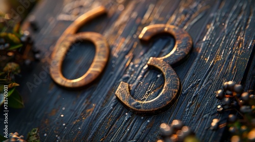 Ancient Numerology Symbols Carved in Wood