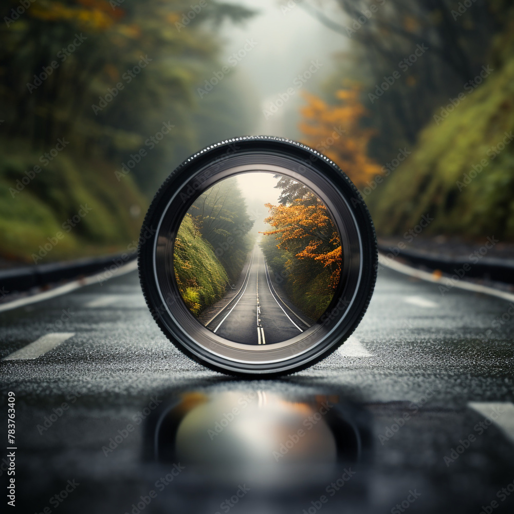 a roadmap through a blurry camera lens сreated with Generative Ai a roadmap through a blurry camera lens сreated with Generative Ai