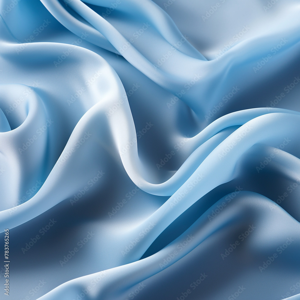 Obraz premium light silk blue fabric сreated with Generative Ai