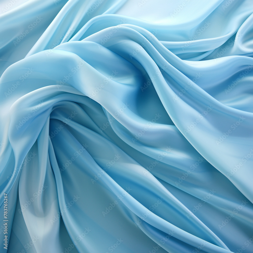 Fototapeta premium light silk blue fabric сreated with Generative Ai