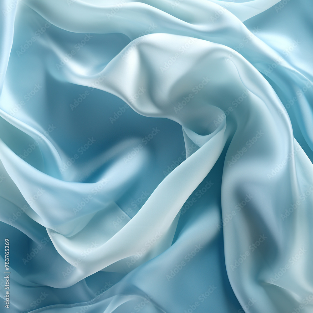 Obraz premium light silk blue fabric сreated with Generative Ai