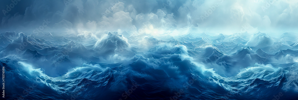 Majestic Ocean Waves Under Stormy Skies