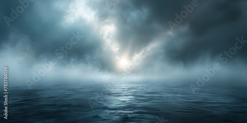 Tranquil Turbulence A Moment of Harmony Amid the Swirling Mist and Light Over the Restless Ocean © Thares2020