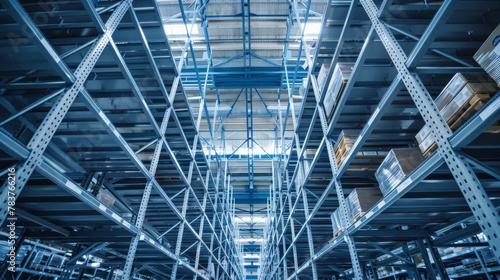 Empty Warehouse Shelves Indicating Out of Stock Status in a Distribution Center