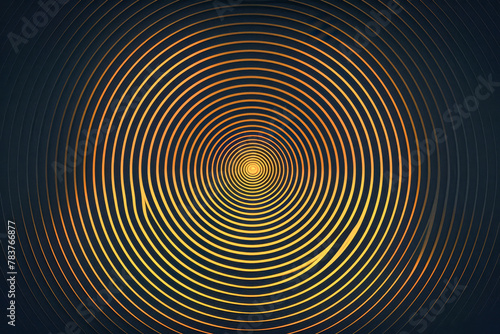 Abstract Orange Concentric Circles with Optical Illusion