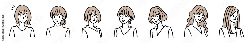 女性・女の子のイラスト素材セット 女性・女の子のイラスト素材セット