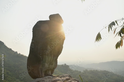 Khao Hua Muak big rock look like wearing hat on mountain in Thailand © pedphoto36pm