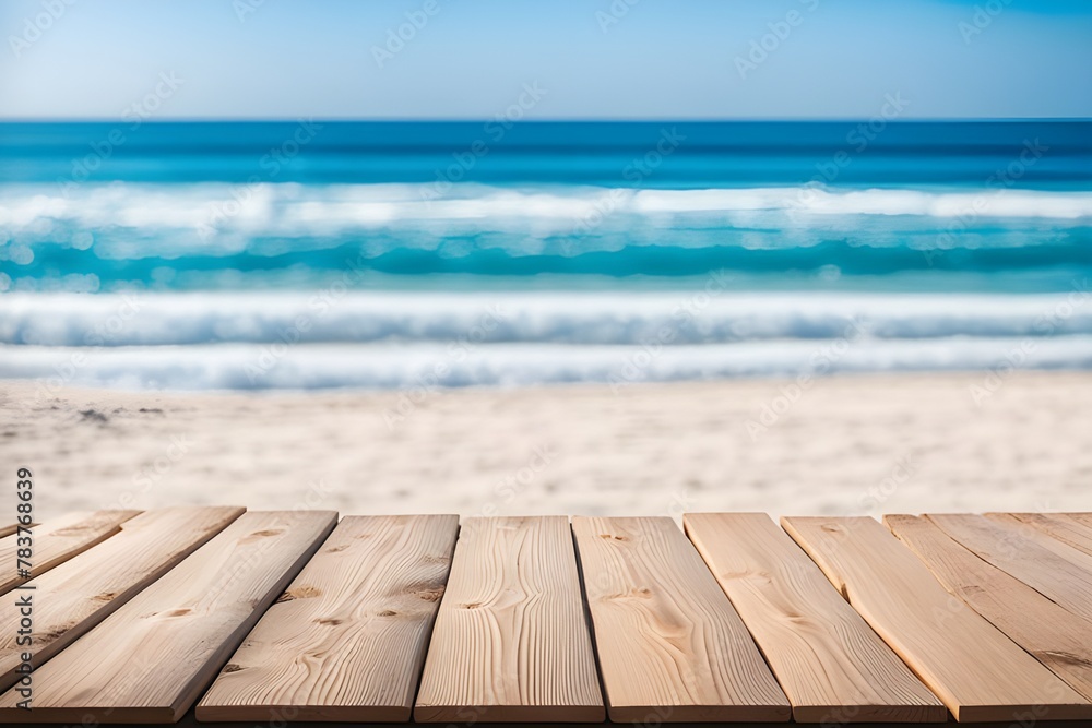 Wooden Planks With Beach Wooden Planks With Beach