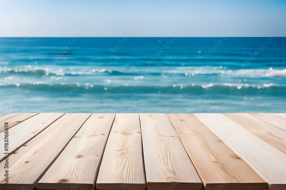 Wooden Planks With Beach Wooden Planks With Beach