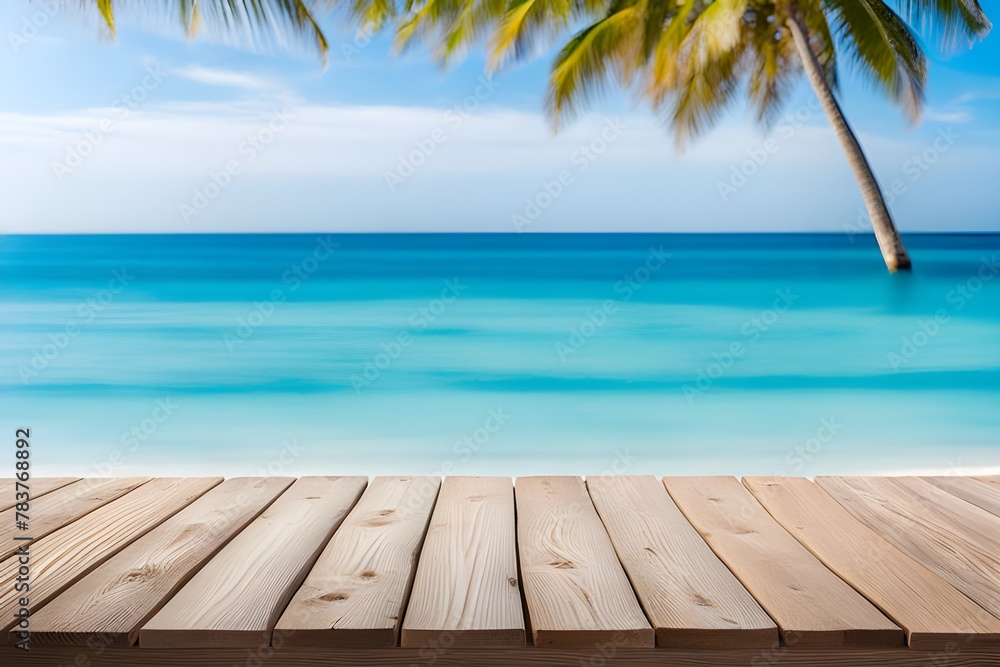 Wooden Planks With Beach