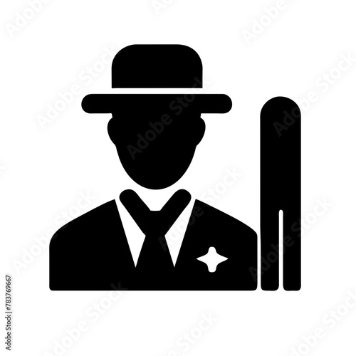 Cricket Umpire icon vector graphics element silhouette sign symbol illustration on a isolated Background