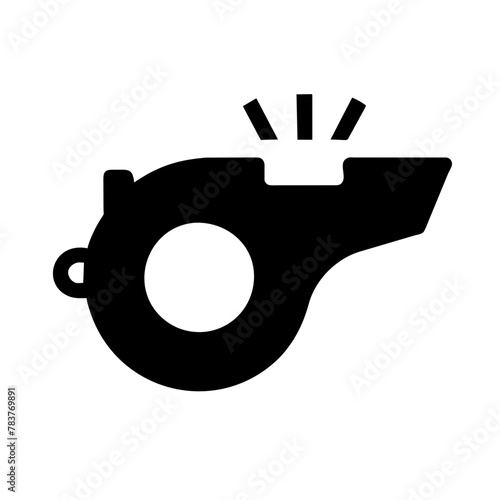 Referee Whistle icon vector graphics element silhouette sign symbol illustration on a Transparent Background