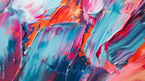 Harmonious blend of colorful paint strokes in an abstract design.