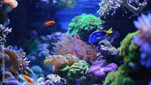 Beautiful small fish swimming near the coral © Alizeh