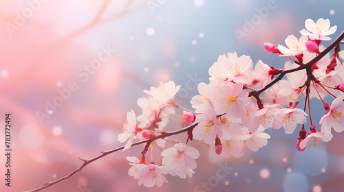 Peach blossom decoration spring festival background material