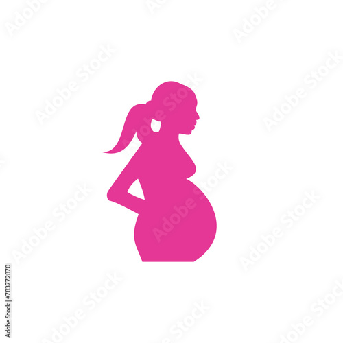 Pregnant woman logo. pregnant women vector icon template.