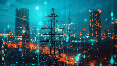 Wallpaper Mural A cityscape with a lot of power lines and a few cars. Scene is somewhat ominous and foreboding Torontodigital.ca