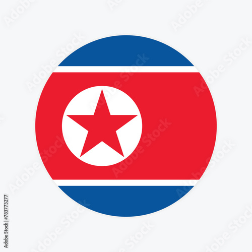 Free Download North Korea national flag vector illustration. North Korea Round flag.
 - GFXLoad