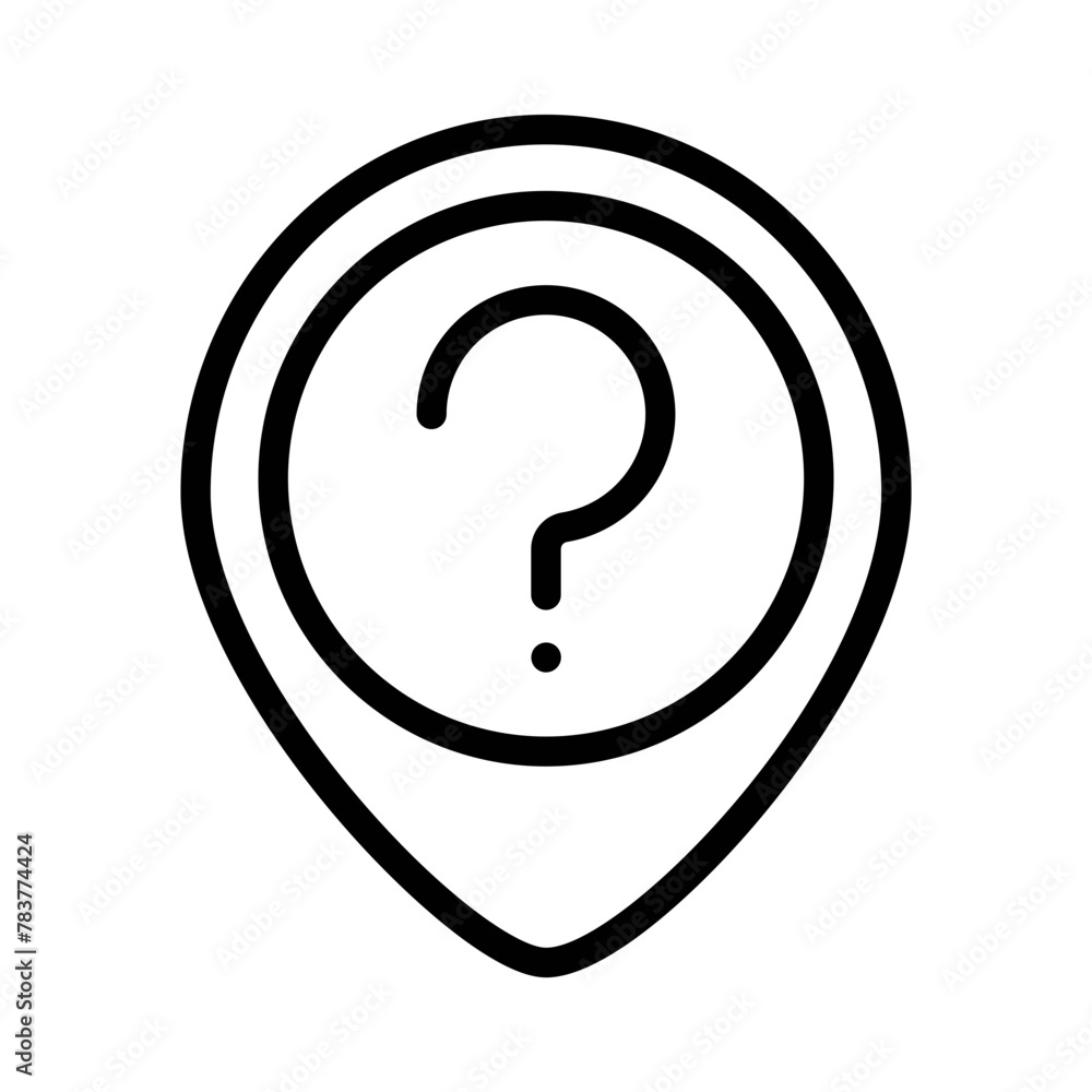 Location lost, location not found vector icon on white background. Location lost, location not found vector icon on white background.