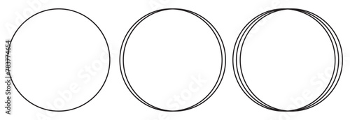 Hand drawn circle line sketch set isolated on white background. Vector circular scribble doodle round circles for message and for note mark . Vector illustration. EPS 10  © Kakal CF ID 4016033
