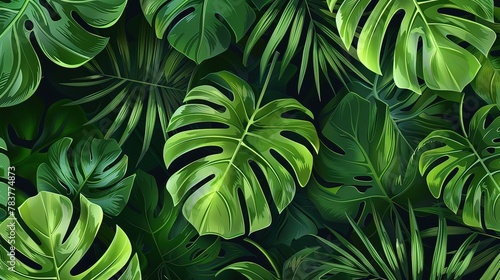 Ai sfondo foglie tropicali 02 photo