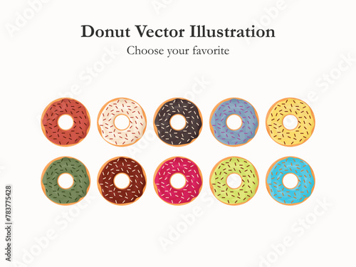 donut glaze cartoon vector pastry icon bakery menu illustration sugar baked dessert food summer eat