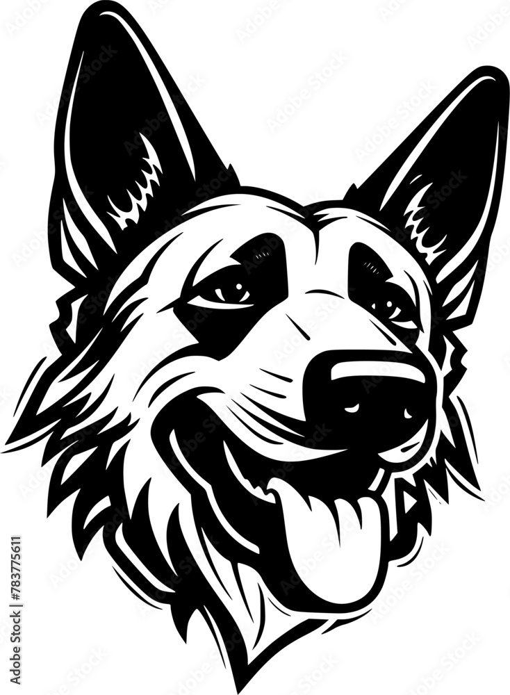 German Shepherd | Minimalist and Simple Silhouette - Vector illustration