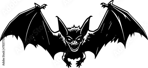 Bat - Minimalist and Flat Logo - Vector illustration