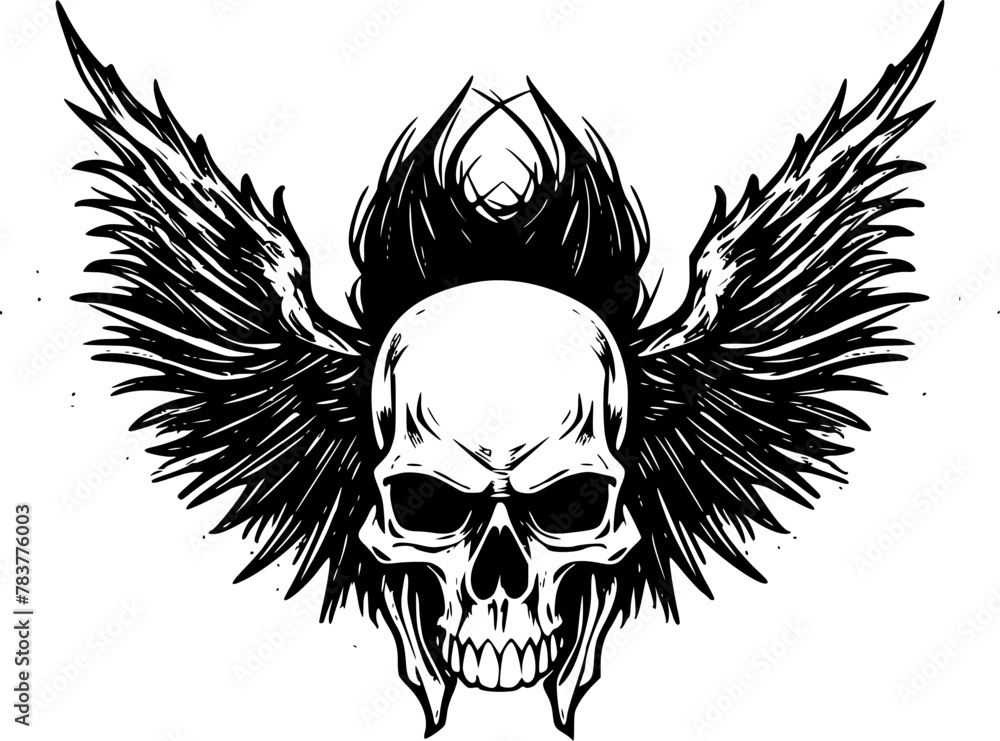 Fototapeta premium Skull | Minimalist and Simple Silhouette - Vector illustration