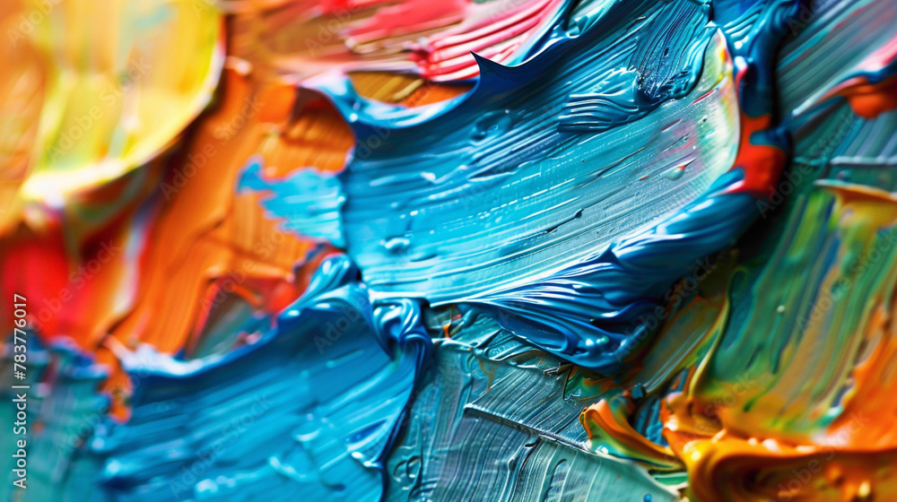 Layers of vibrant paint colors blending and interacting.