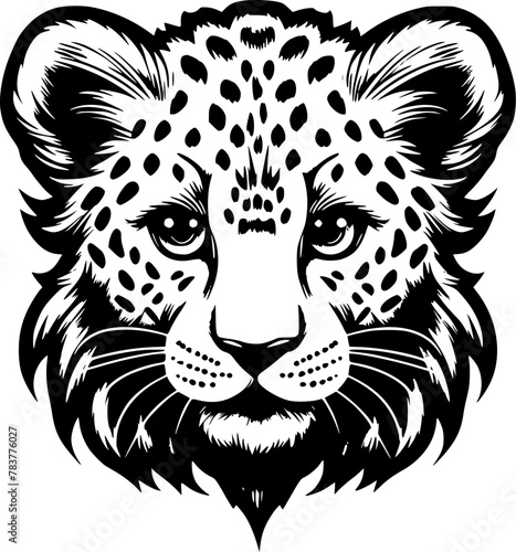 Leopard Baby | Minimalist and Simple Silhouette - Vector illustration