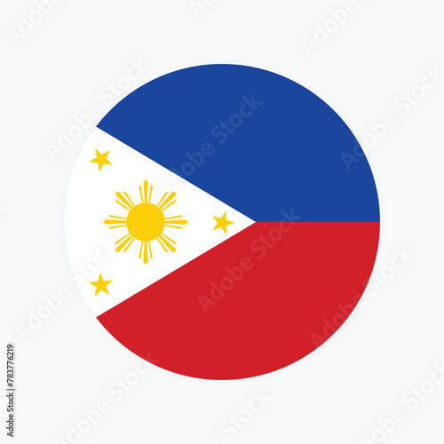 Philippines national flag vector illustration. Philippines Round flag.
