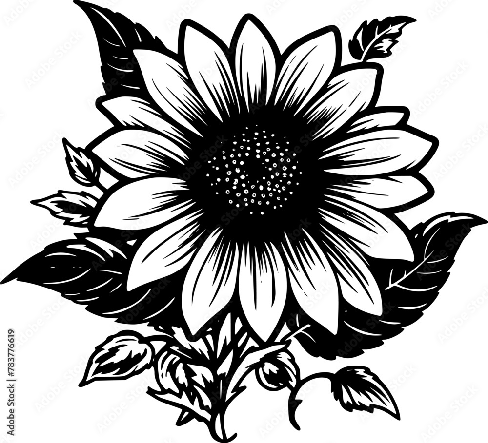 Fototapeta premium Flower | Minimalist and Simple Silhouette - Vector illustration