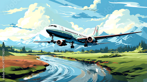 Airplane line path route travel vector concept