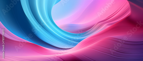 Abstract Curved Lines in Blue and Pink for Modern Design