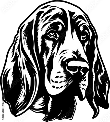 Bloodhound - Black and White Isolated Icon - Vector illustration
