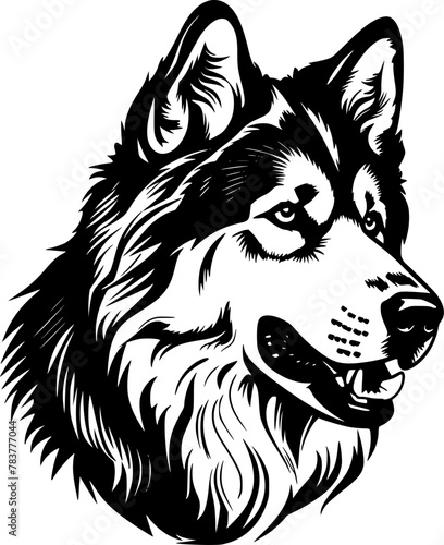 Alaskan Malamute - Minimalist and Flat Logo - Vector illustration