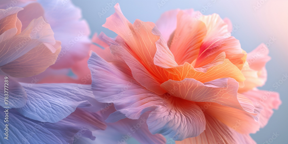 Wunderschöne fantasievolle Blume in Leuchtfarben als Hintergrund und Druckvorlage, ai generativ