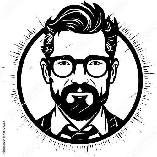 Teacher | Black and White Vector illustration