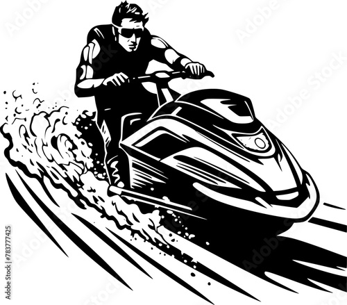 Jet Ski - High Quality Vector Logo - Vector illustration ideal for T-shirt graphic
