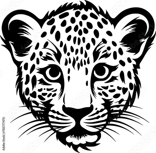 Leopard Baby | Minimalist and Simple Silhouette - Vector illustration