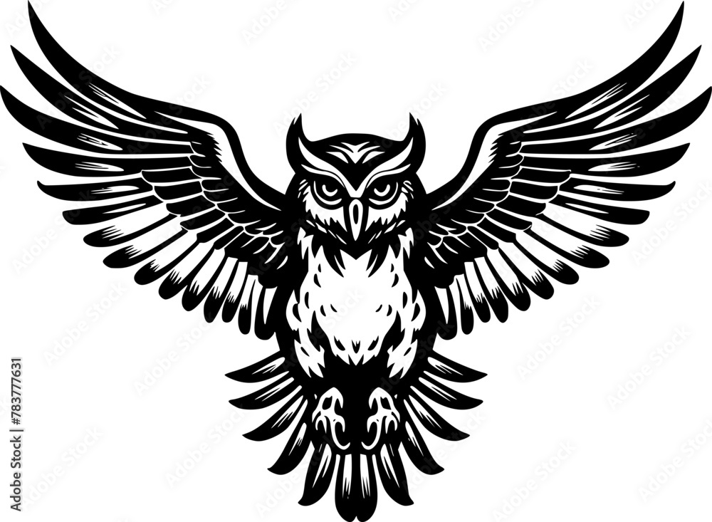 Fototapeta premium Owl | Minimalist and Simple Silhouette - Vector illustration