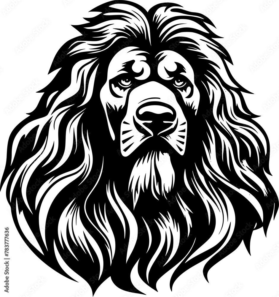 Fototapeta premium Leonberger | Minimalist and Simple Silhouette - Vector illustration
