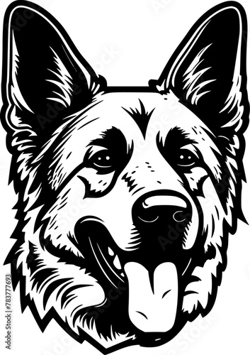 German Shepherd - Minimalist and Flat Logo - Vector illustration