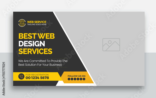 Website design services youtube thumbnail and web banner template design 