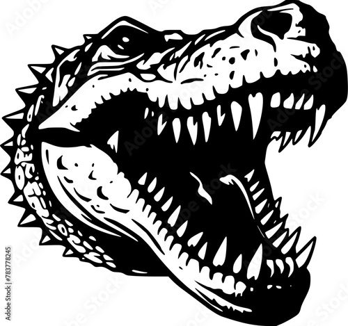 Crocodile | Black and White Vector illustration