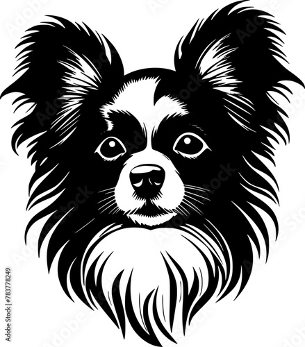 Papillon Dog - High Quality Vector Logo - Vector illustration ideal for T-shirt graphic