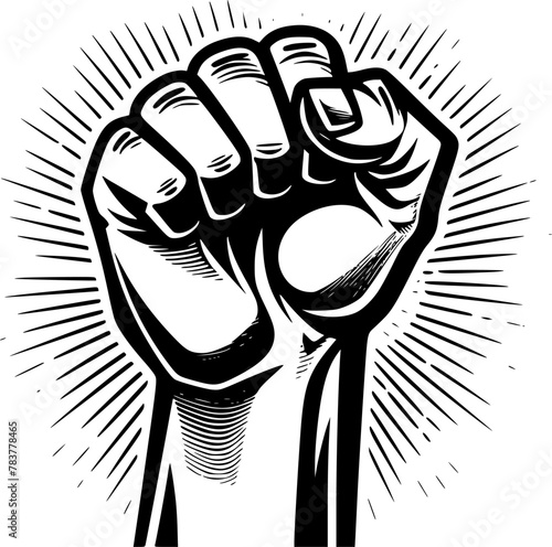 Fist - Minimalist and Flat Logo - Vector illustration