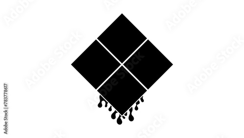 Tile laying service, black isolated silhouette