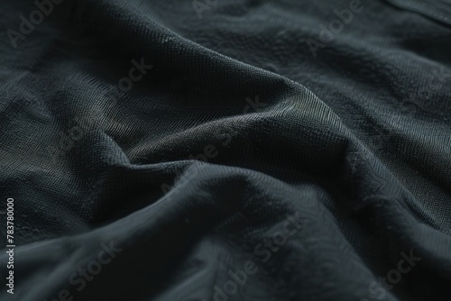 Close up of black cloth with dark stain on the back